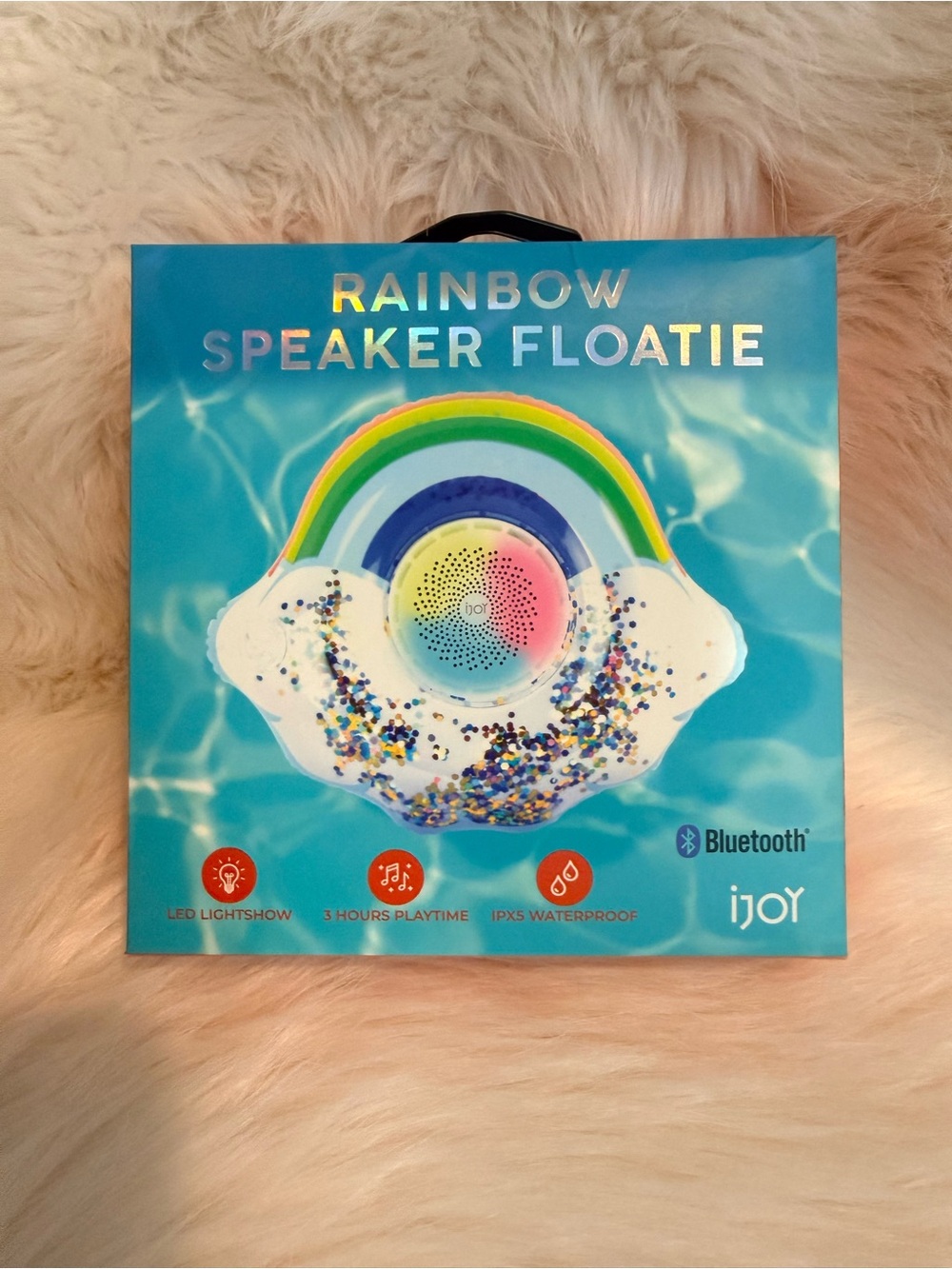 iJoy Rainbow Speaker Floatie - White with Multicolor Rainbow